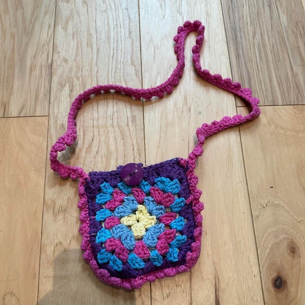 1 of 1 Colorful Crochet Crossbody Bag